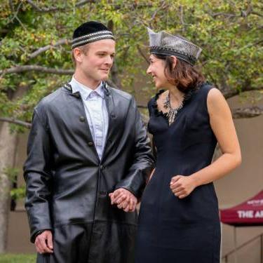 Picture of two cast members of A Midsummer Nights Dream