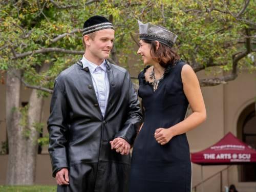 Picture of two cast members of A Midsummer Nights Dream