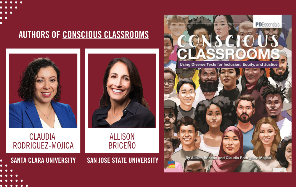 Conscious Classrooms flyer featuring LaVonna Lewis and Lisa H. Chavez, with a group of diverse students. image link to story