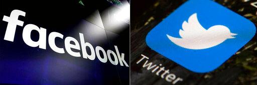 Facebook and Twitter company logos