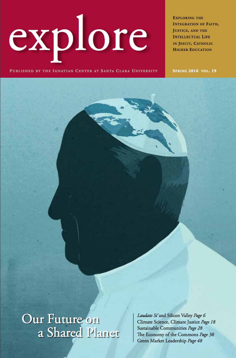 Magazine cover titled explore with a silhouette of a man.