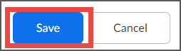 Interface buttons labeled Save and Cancel on a screen.