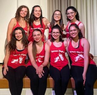 Members of Dynamic Rhythm, SCUs tap dance club.