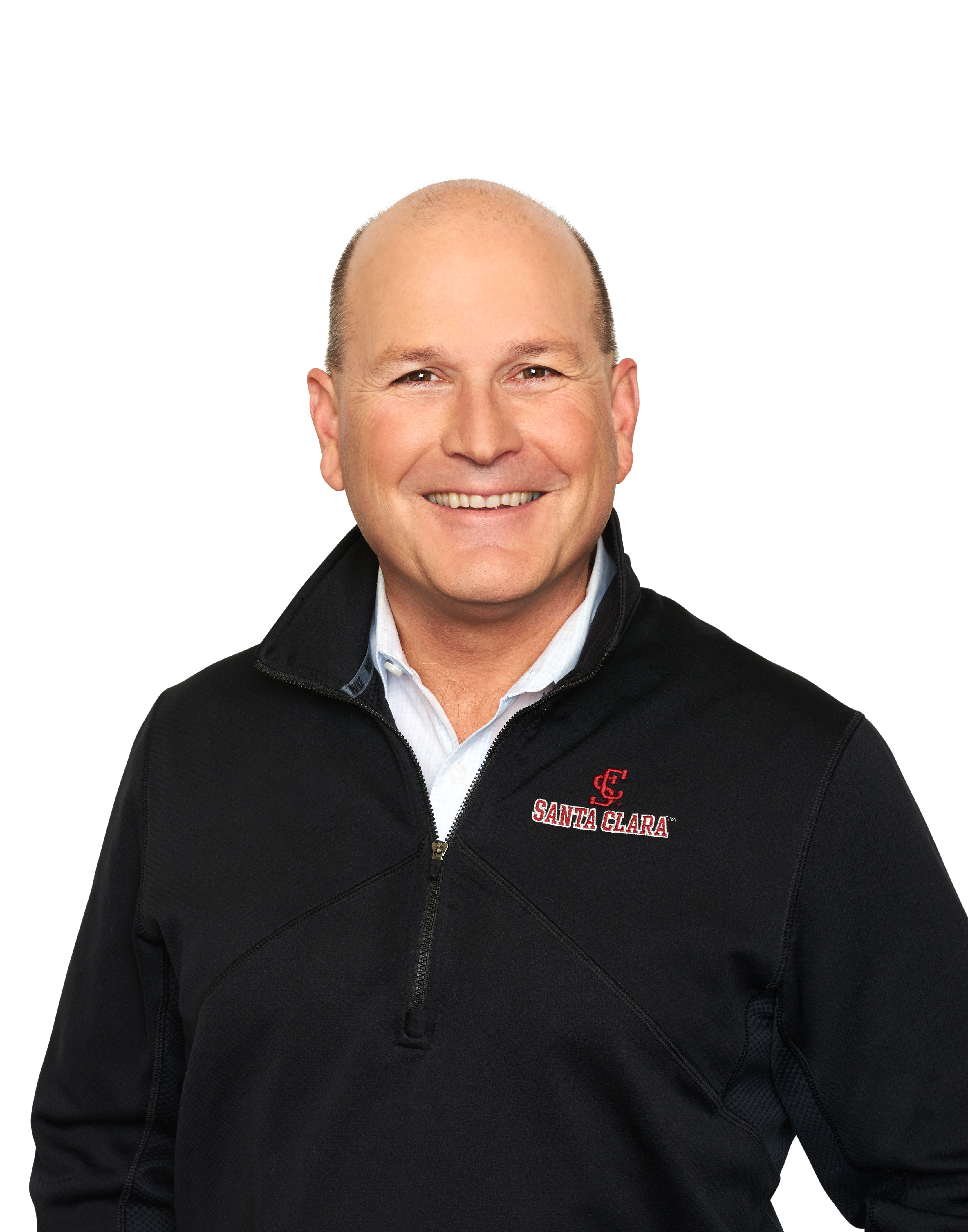 A man smiling, wearing a black zip-up jacket with LogMeIn logo.