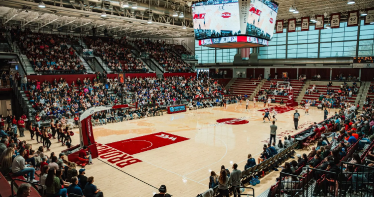 Leavey Center during a Santa Clara basketball game image link to article