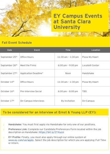 Flyer titled EY Featured Experts  EOY Entry Tips with schedule details and expert contact information.