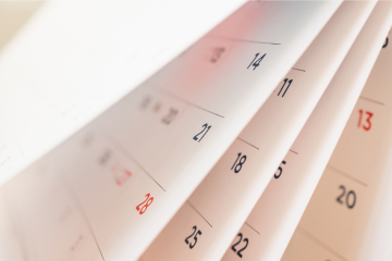 Photo of calendar pages 