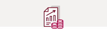 Icon of financial document with coins 