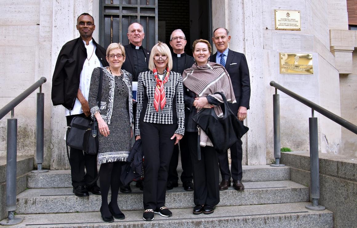 Fr. Agbonkhianmeghe Orobator, Julie Sullivan, Fr. Tom Smolich, Agnieszka Winkler, Fr. Luis Calero, Ashley Sonsini, Larry Sonsini image link to story