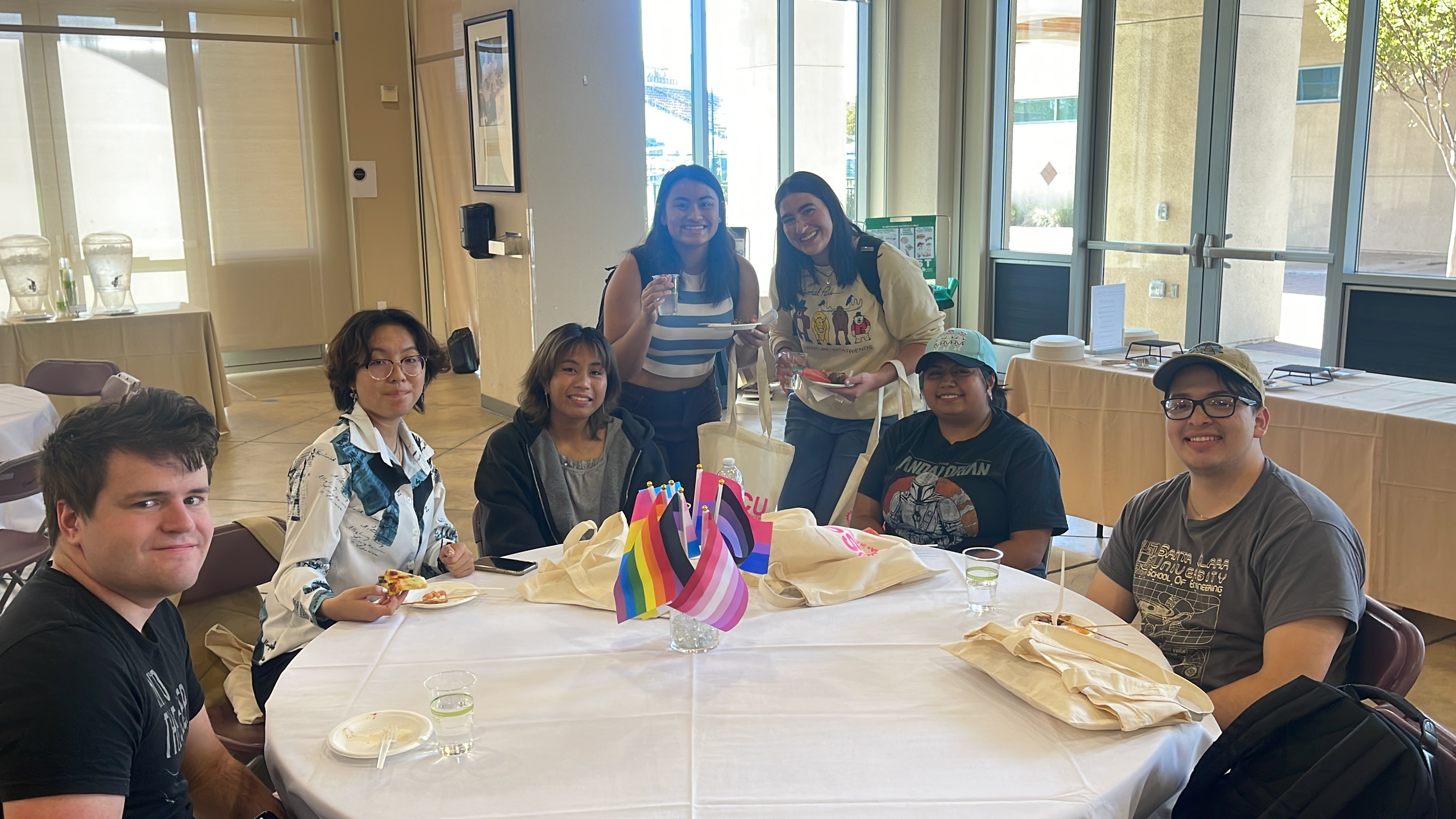 students eating
