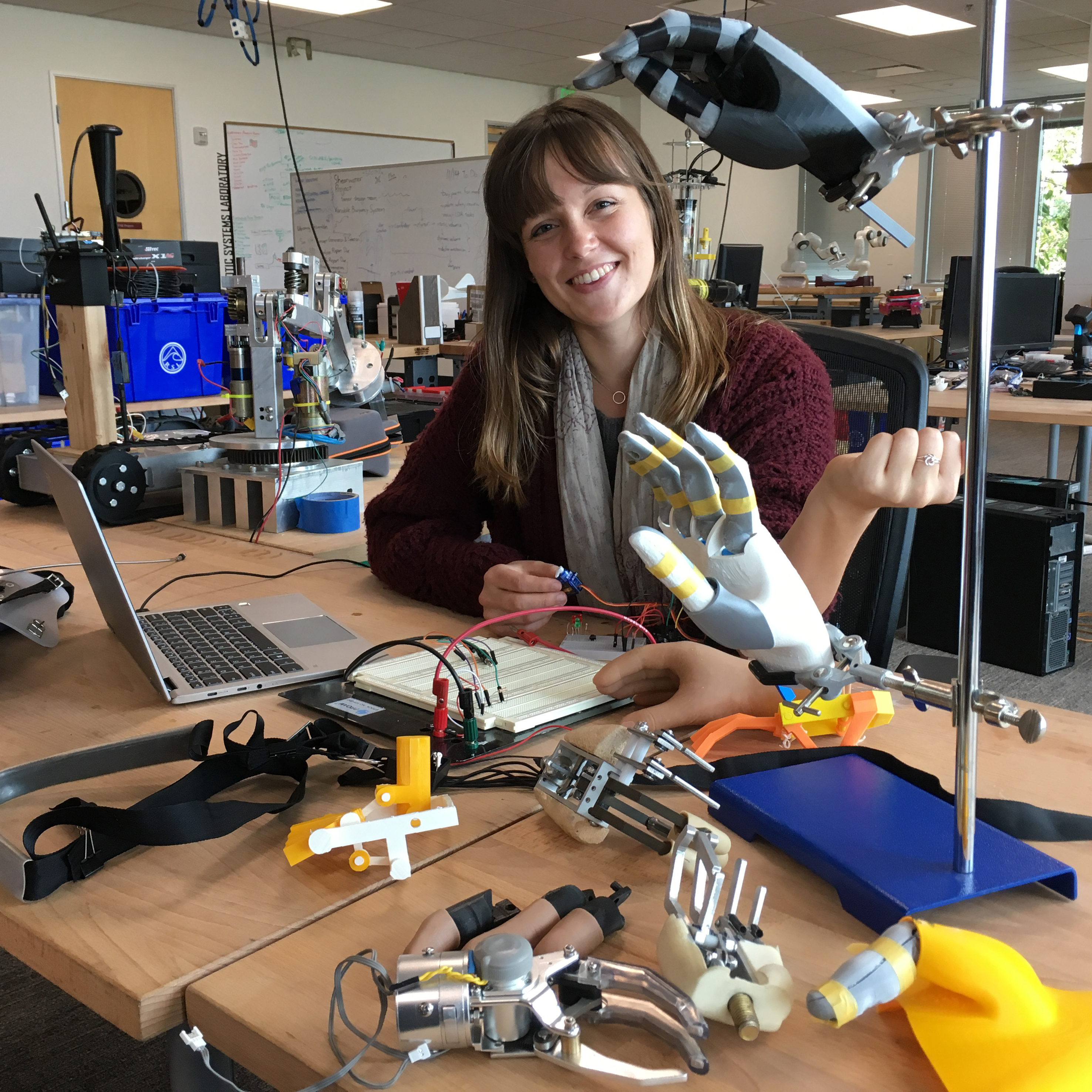 Jamie Ferris '19 working on the HELP Hand