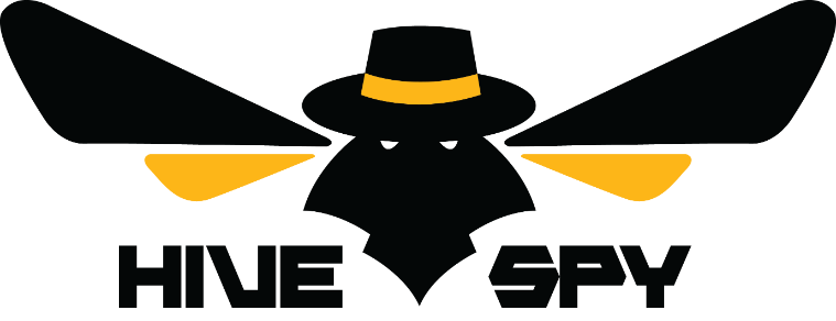 HiveSpy logo with stylized bee wearing a hat.